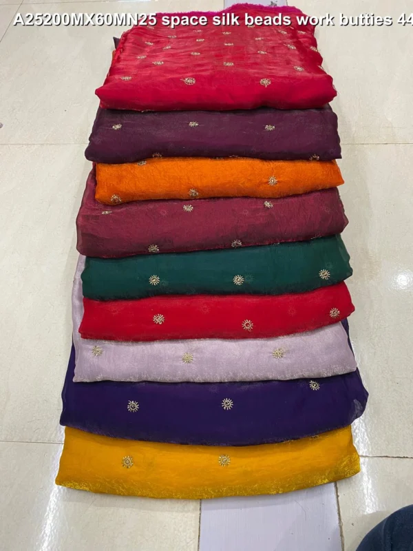 Bollywood glamour space silk fabric with beads butties kareena kapoor gown style - High-Quality Fabric