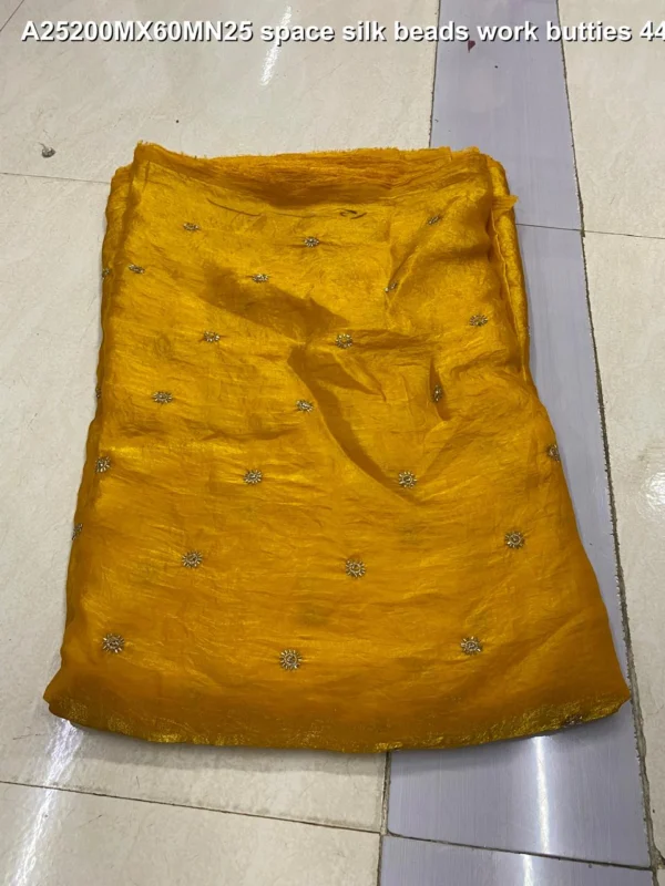 Bollywood glamour space silk fabric with beads butties kareena kapoor gown style - High-Quality Fabric