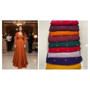 Bollywood glamour space silk fabric with beads butties kareena kapoor gown style - High-Quality Fabric