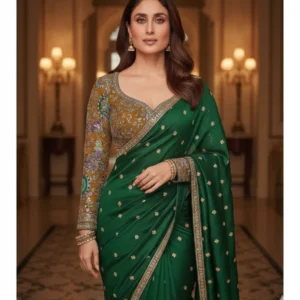 Kareena kapoor style saree blouse combo customized designer saree - High-Quality Fabric