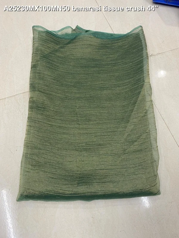 Royal banarasi tissue crush fabric for lehenga choli - High-Quality Fabric