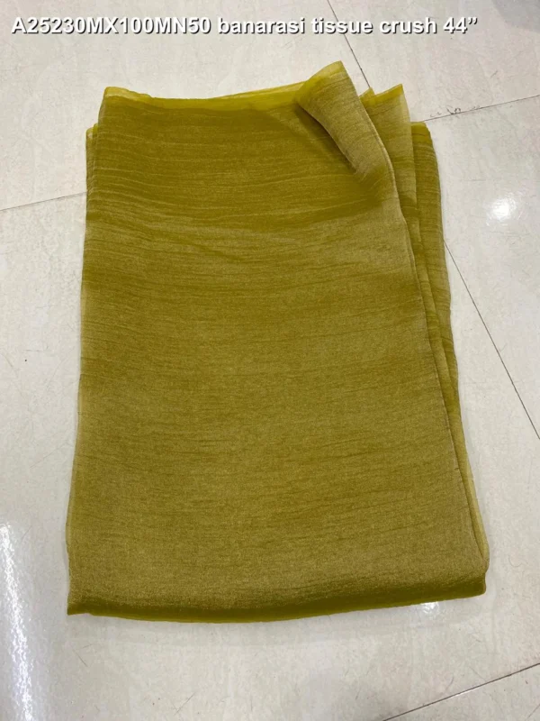 Royal banarasi tissue crush fabric for lehenga choli - High-Quality Fabric