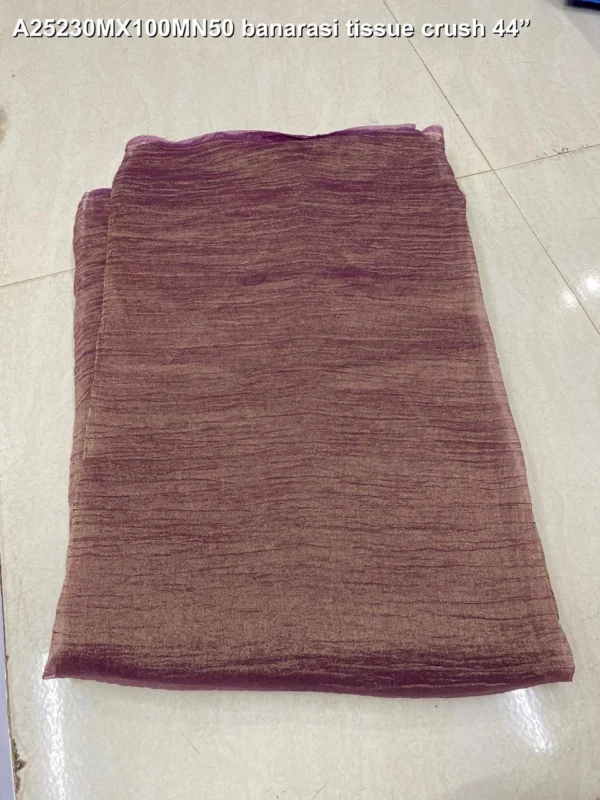 Royal banarasi tissue crush fabric for lehenga choli - High-Quality Fabric