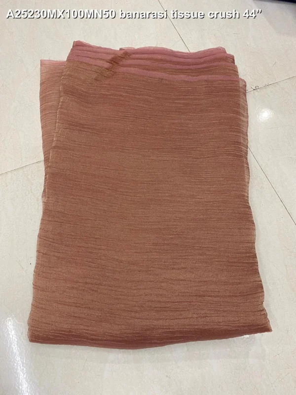 Royal banarasi tissue crush fabric for lehenga choli - High-Quality Fabric