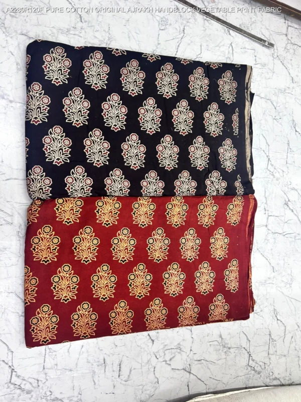 Ajrakh hand block print pure cotton fabric buy online - High-Quality Fabric
