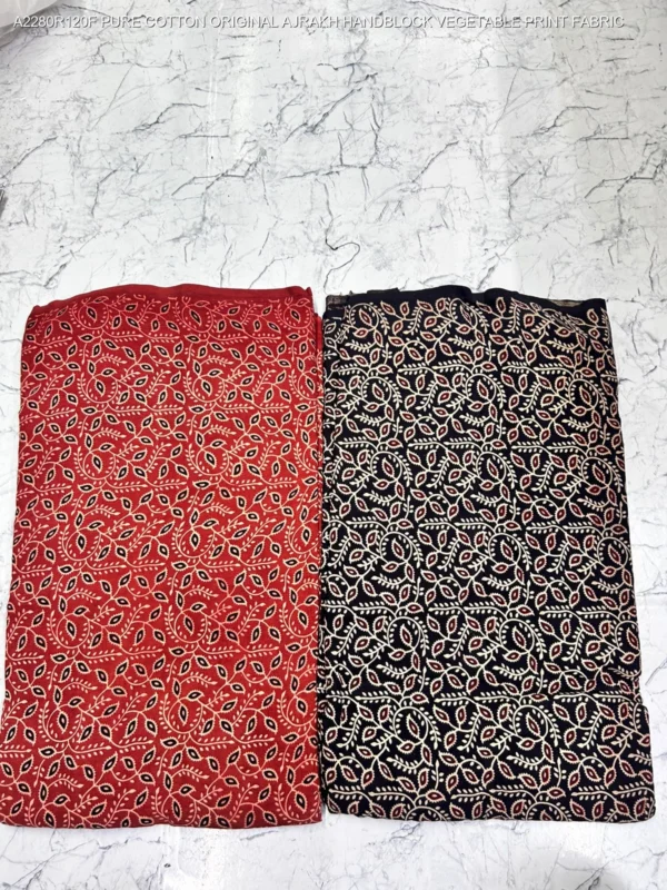 Ajrakh hand block print pure cotton fabric buy online - High-Quality Fabric