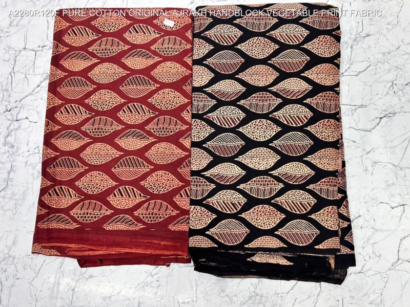 Ajrakh hand block print pure cotton fabric buy online - High-Quality Fabric