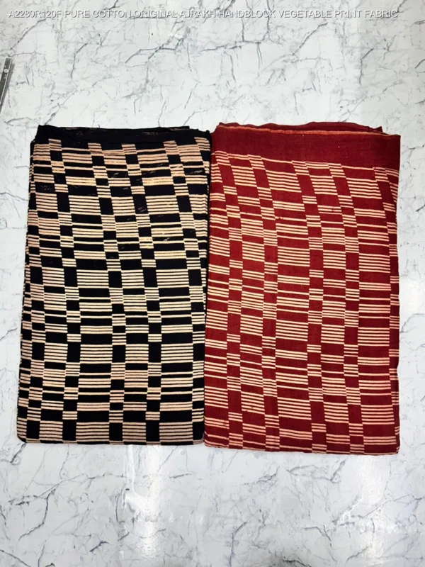 Ajrakh hand block print pure cotton fabric buy online - High-Quality Fabric