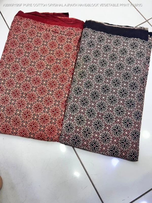 Ajrakh hand block print pure cotton fabric buy online - High-Quality Fabric