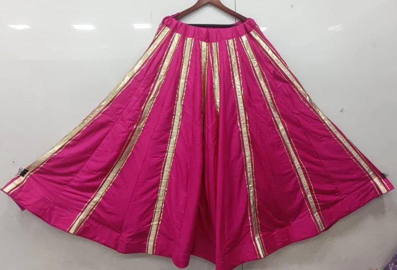 Festival reyon cotton gota lace work lehenga skirt - High-Quality Fabric