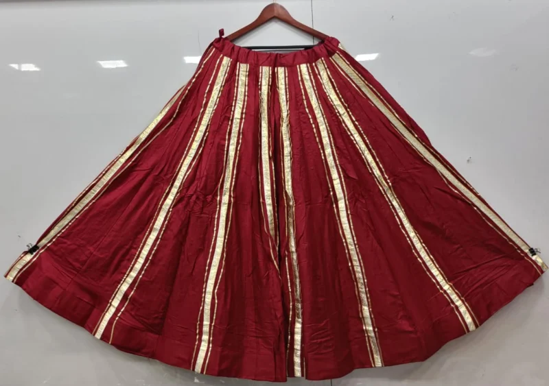 Festival reyon cotton gota lace work lehenga skirt - High-Quality Fabric
