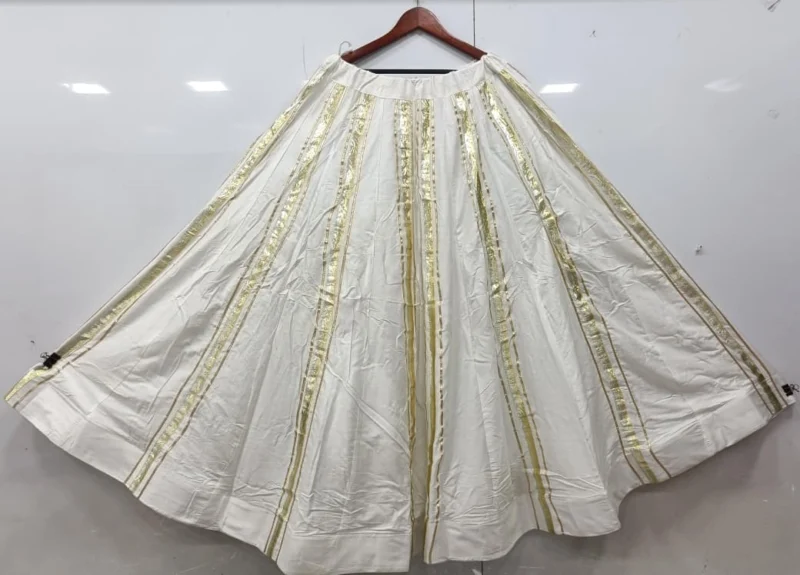 Festival reyon cotton gota lace work lehenga skirt - High-Quality Fabric