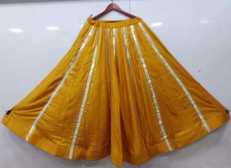 Festival reyon cotton gota lace work lehenga skirt - High-Quality Fabric