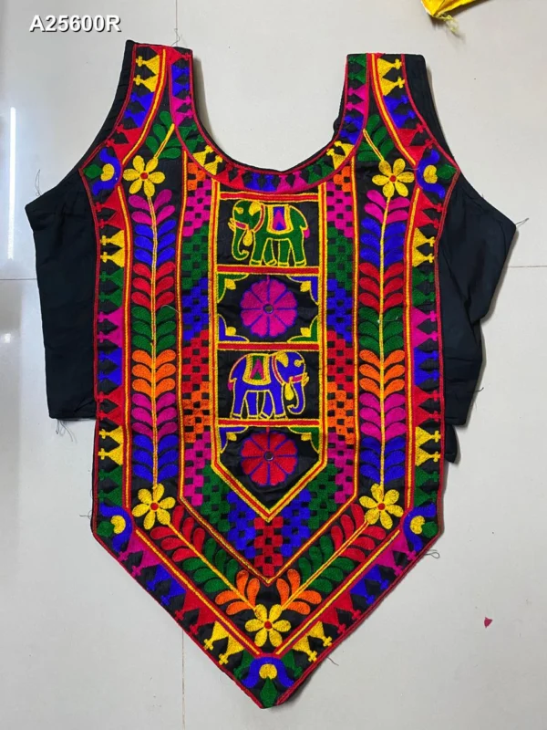 Kacchi multi work rayon cotton choli for navratri - High-Quality Fabric