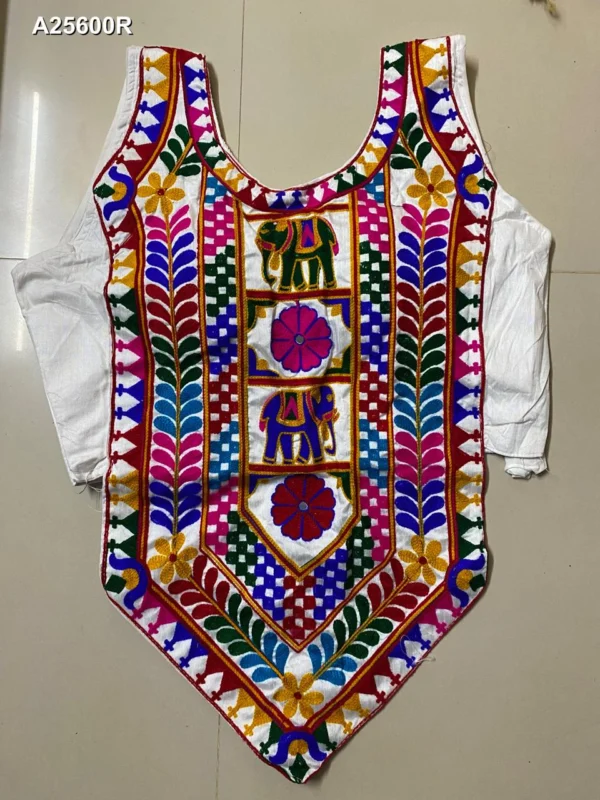 Kacchi multi work rayon cotton choli for navratri - High-Quality Fabric