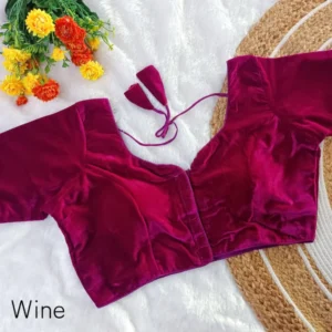 Original 9000 velvet pan neck partywear blouse 8211 velvet pan - High-Quality Fabric