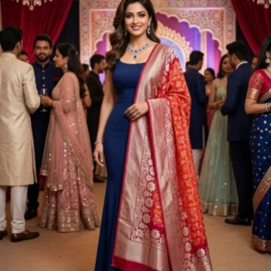 Designer dupattas for lehenga gowns 038 dresses shop online - High-Quality Fabric