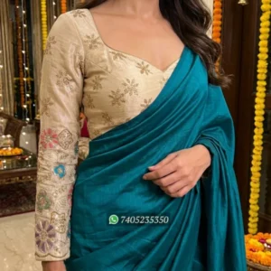 Vichitra silk fabric with leheriya sequin embroidery - High-Quality Fabric